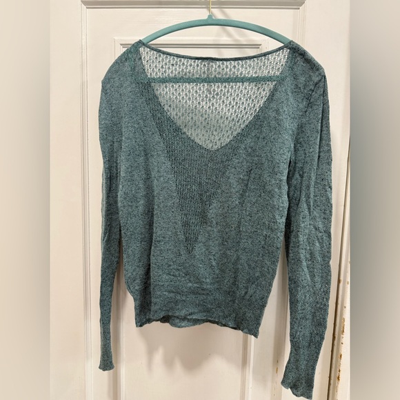 Free People Beach Teal V-Neck Women's Light Weight Sweater Small - Picture 2 of 11